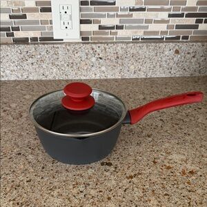 Weight watcher Non-Stick Saucepan with Red Handle and Lid